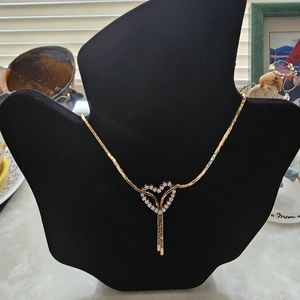 14K & Diamond Heart Necklace & Earrings